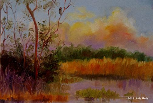 Original oil painting of the Savannas in Port St. Lucie, Florida